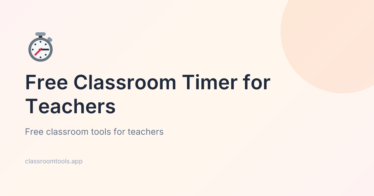Free Classroom Timer for Teachers | Micro Tools